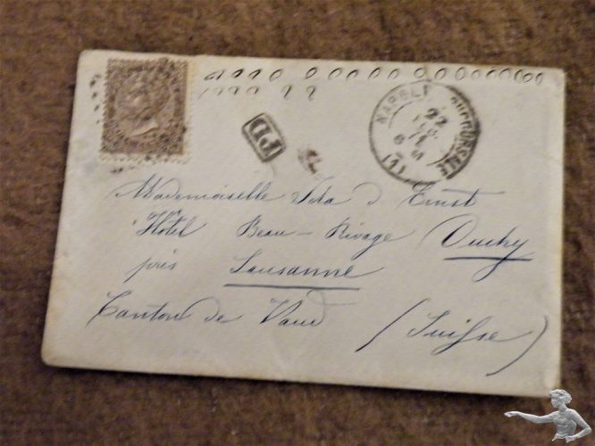 Brief Italien 1871 Napoli - Cuchy CH mit Stempel Krone Rarität